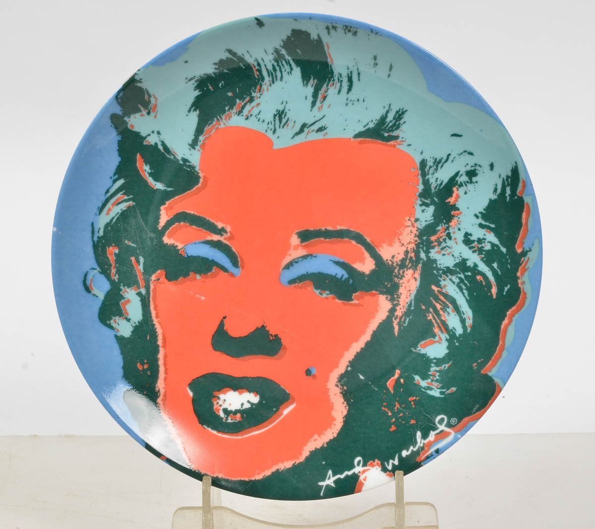 Andy Warhol - prato de porcelana- Marilyn Monroe - assinado. Diam. 21...