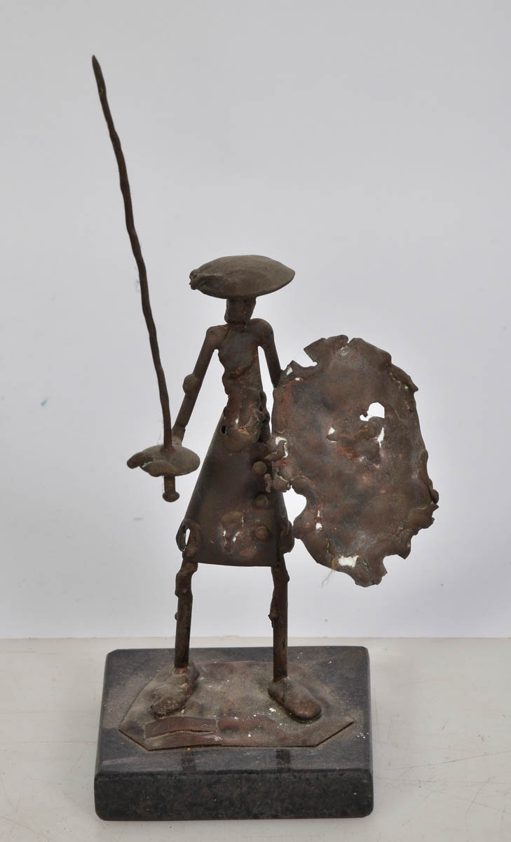 GUTIERREZ - Escultura de bronze repres.Dom Quixote. Alt. 26 cm.