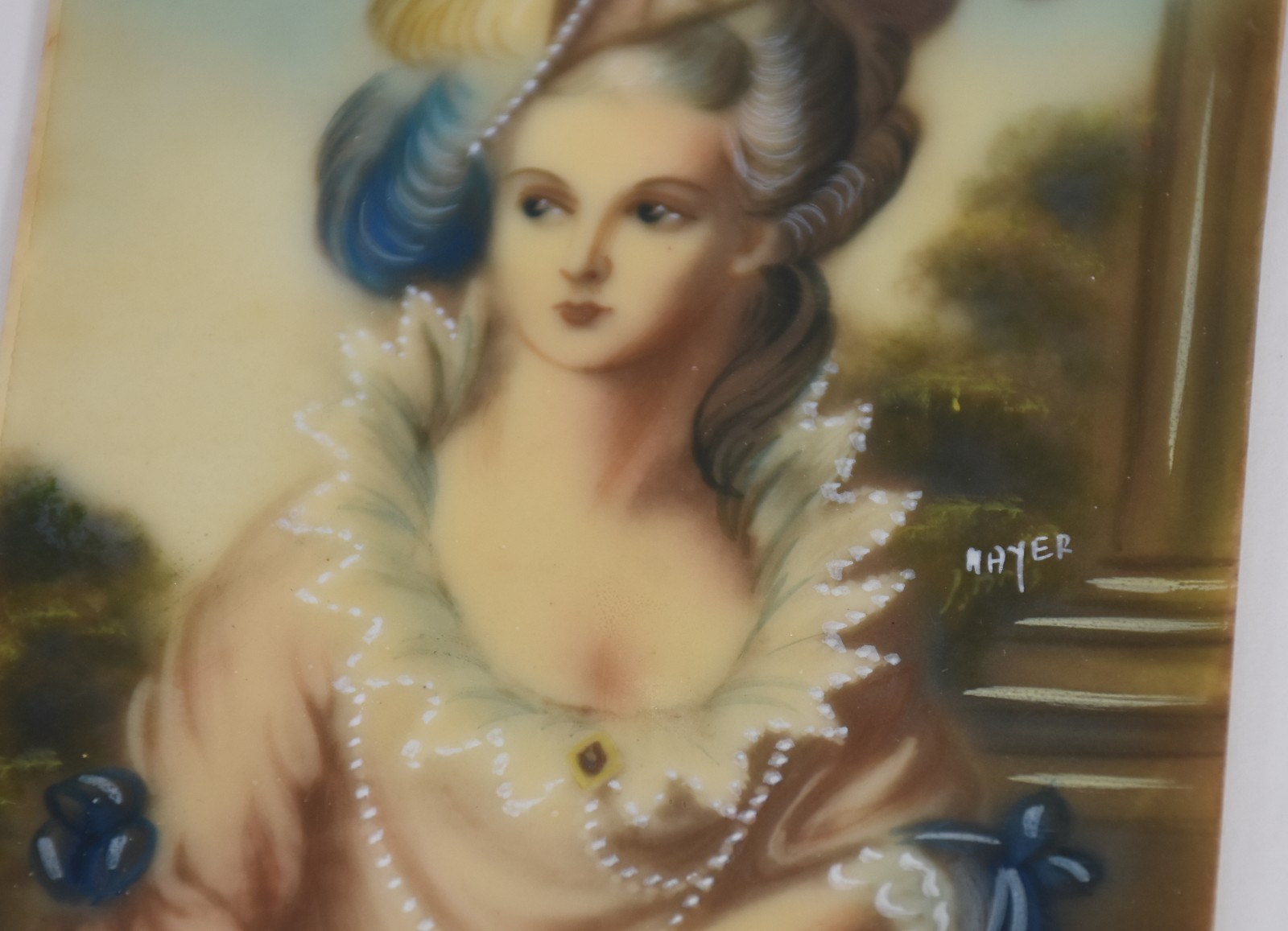 Par de miniaturas representado "damas antigas" pintadas sobre... - foto 4 de 8