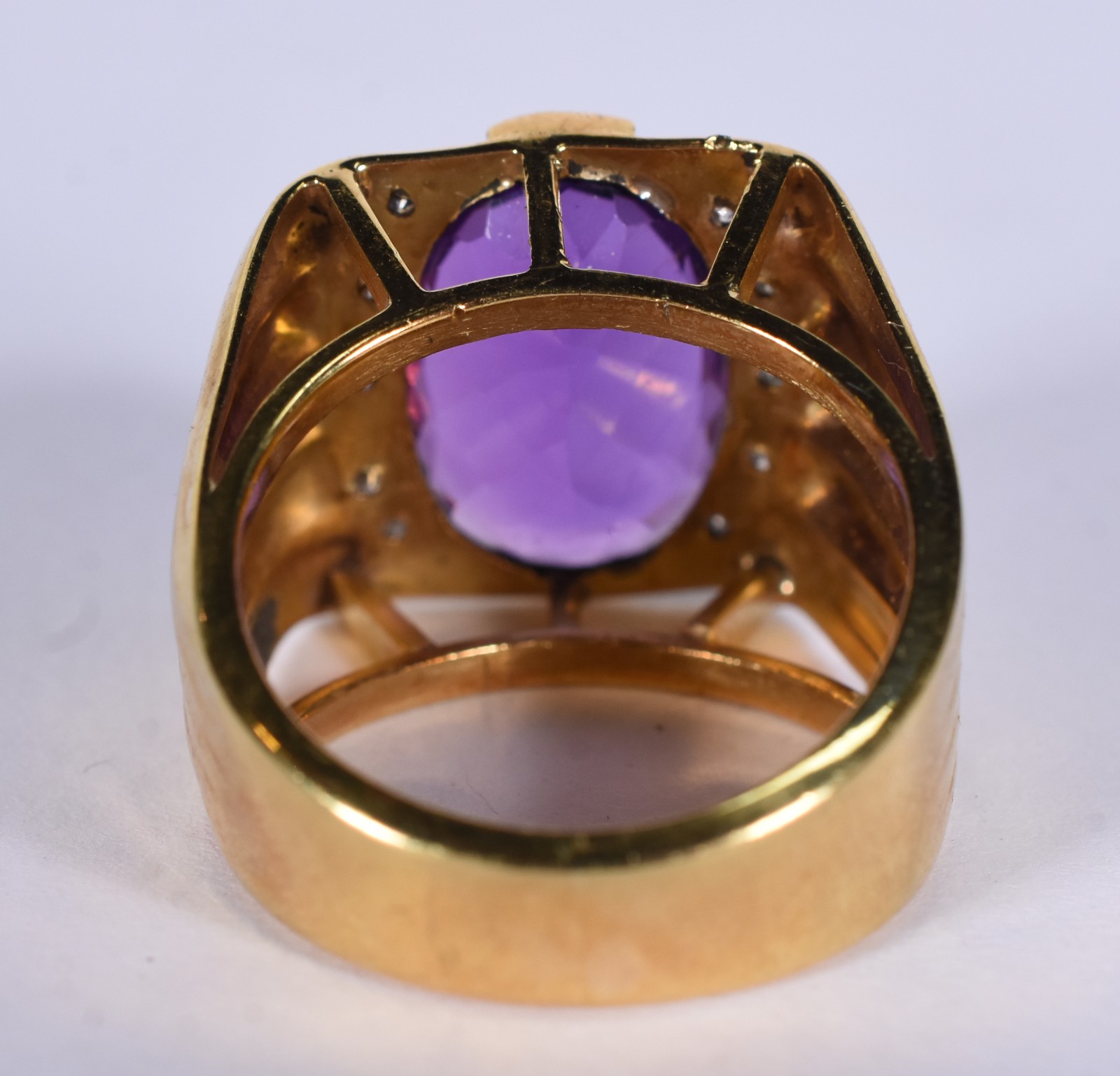 Anel de ouro 18 k com pedra ametista, aro 17 (Por motivos de... - foto 6 de 7