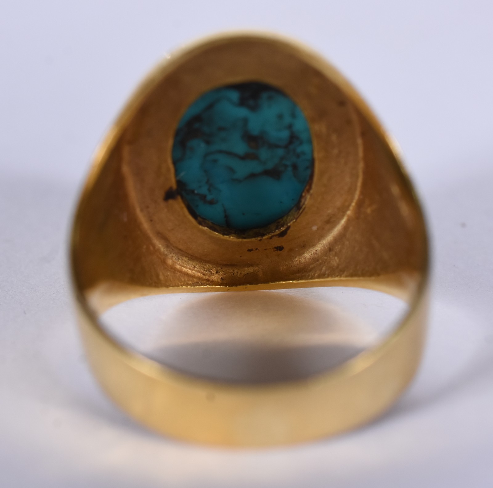 Anel de ouro 18k com pedra turquesa, aro 16 (Por motivos de segurança... - foto 6 de 6