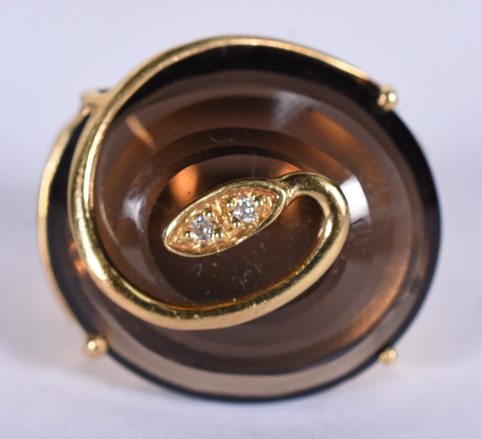 Anel de ouro 18k com pedra âmbar, aro 14 (Por motivos de segurança a... - foto 1 de 6