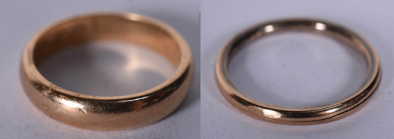 Duas alianças de ouro 18k, aro 17 e 12 (Por motivos de segurança a... - foto 1 de 7