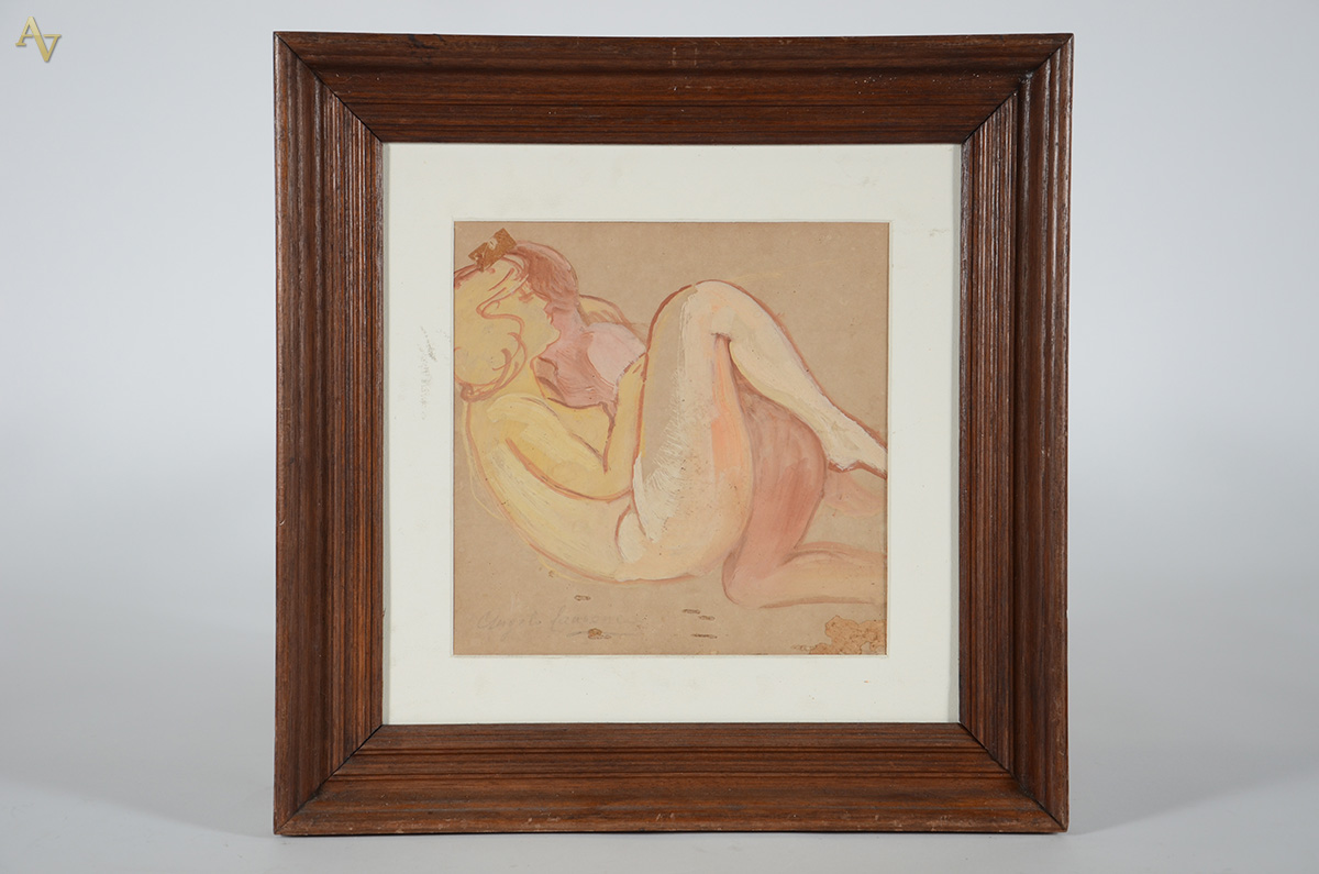 ANGELO CANONNE - Figura feminina - aquarela - 24 x 24 (com pequenos... - foto 1 de 4