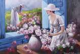 Manoel Costa (1943), Florista - Óleo sobre tela.