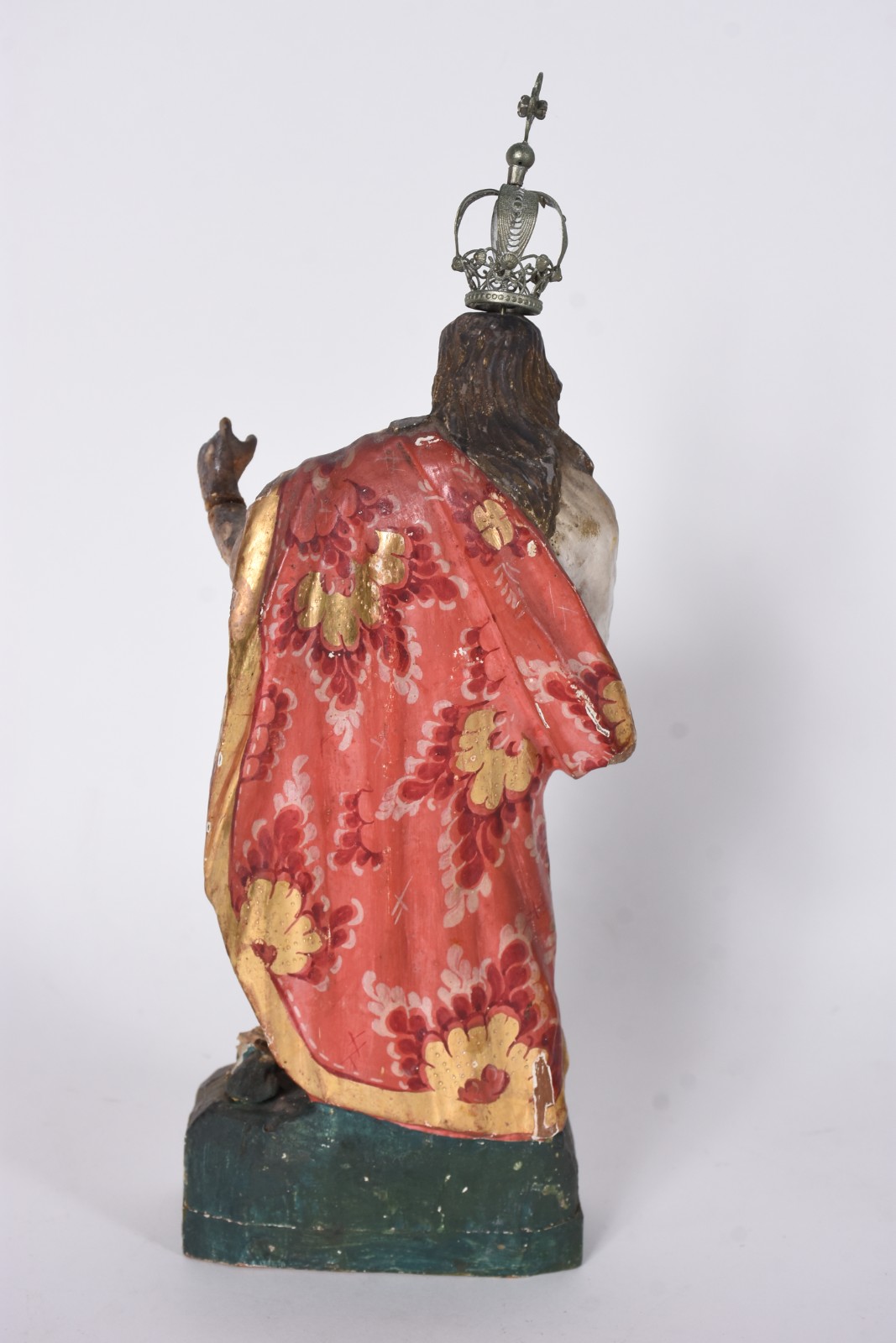 São João Batista - Imagem de madeira policromada com coroa. - foto 4 de 8