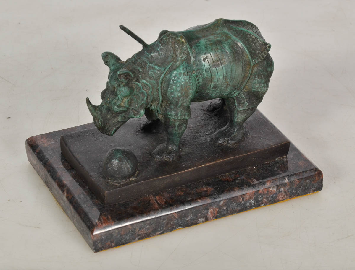 SALVADOR DALI - Escultura de bronze repres; Rhino - assinado 7/299...