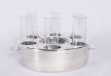 Conjunto de metal prateado para caviar e copinh... - Conjunto de metal prateado para caviar e copinhos de cristal para vodka.