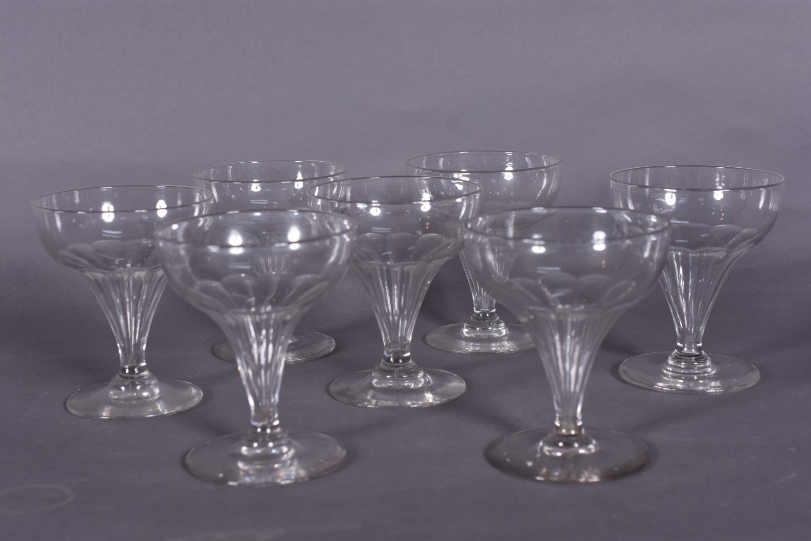 Sete taças para champagne de cristal. - foto 3 de 4