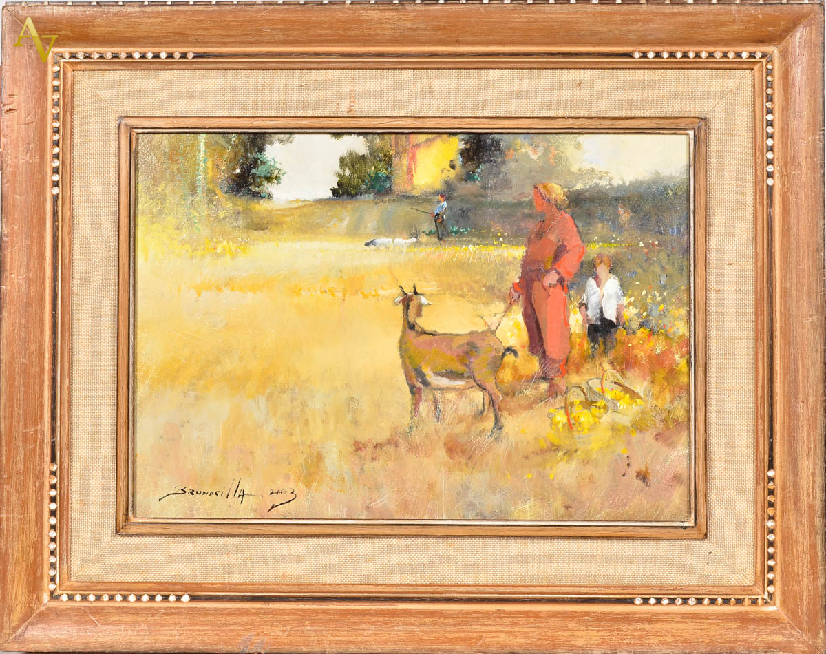 F. BRUNOCILLA - Cena rural - ost - 33 x 46.