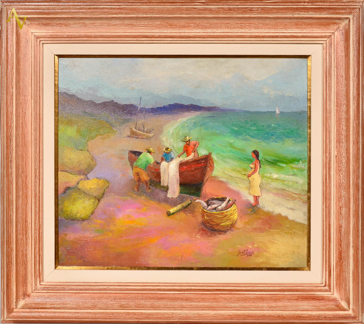 GENTIL CORREA - Pescadores - ost - 55 x 46.