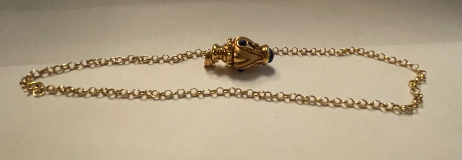 Cordão e pendente de ouro 18 k. (Por motivos de segurança a peça não... - foto 7 de 10