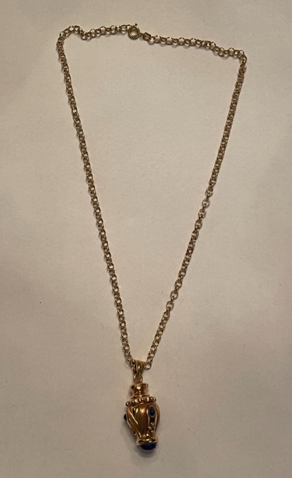 Cordão e pendente de ouro 18 k. (Por motivos de segurança a peça não... - foto 10 de 10