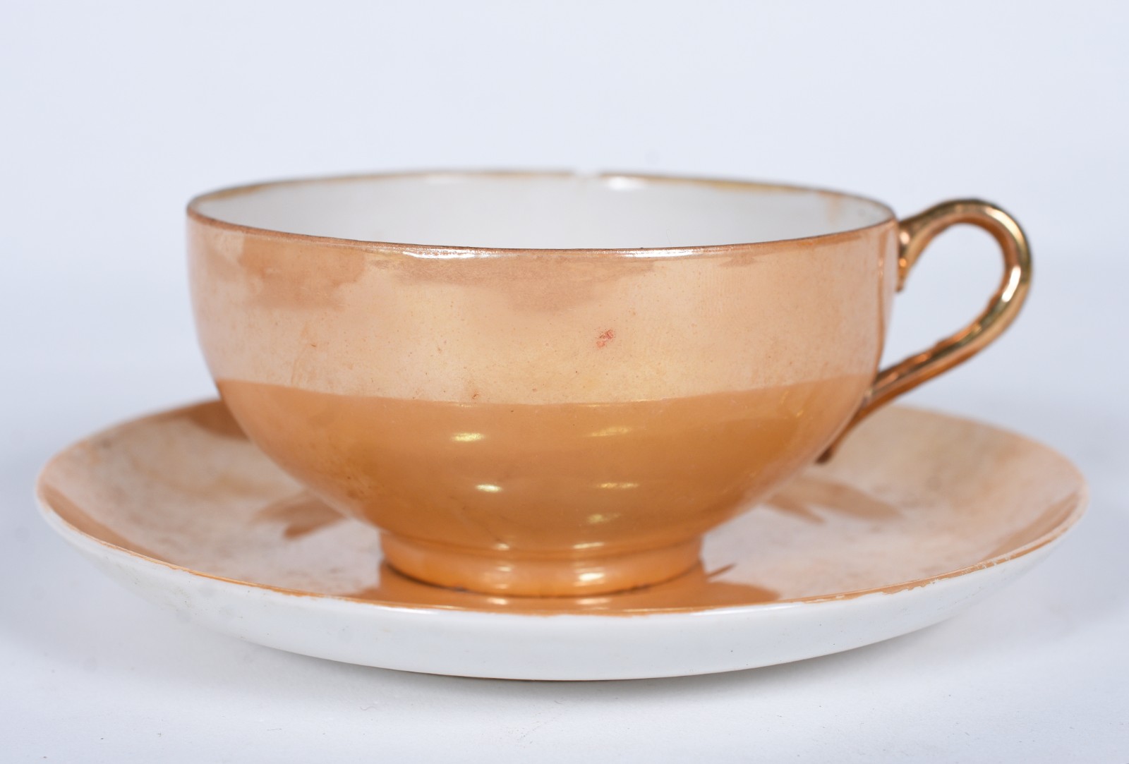Serviço de chá de porcelana dourada oriental composto de: 6 xícaras... - foto 7 de 10