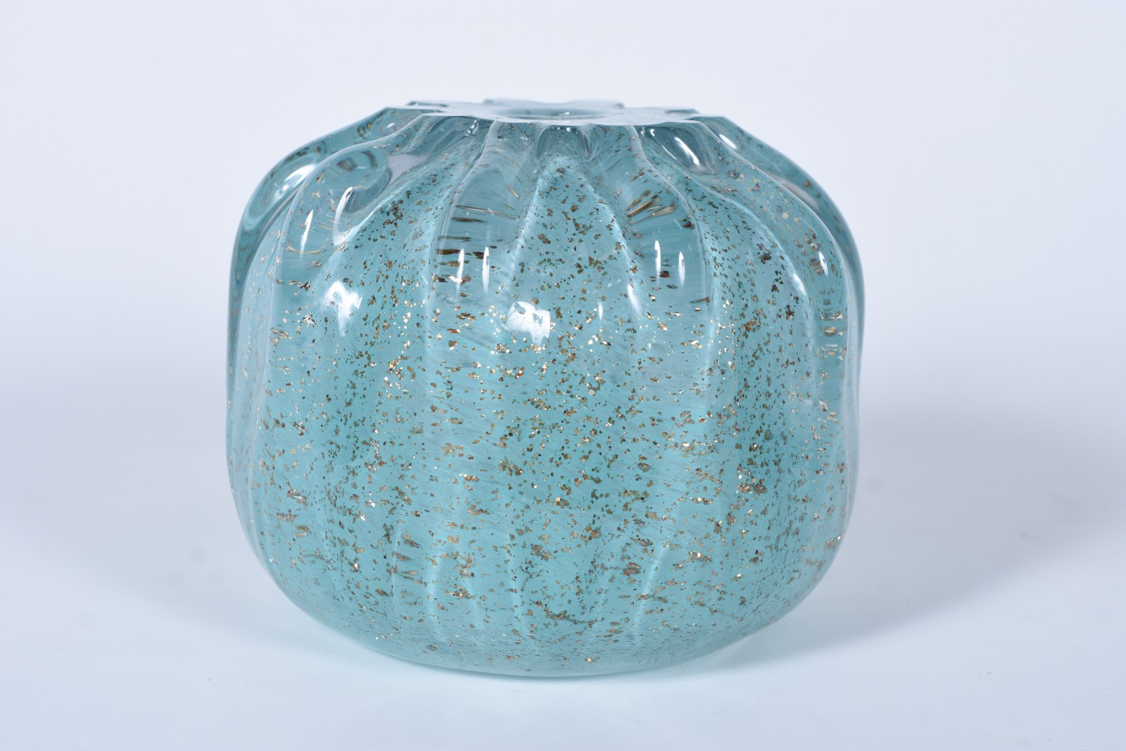 Vaso de vidro decorativo turquesa. - foto 5 de 5