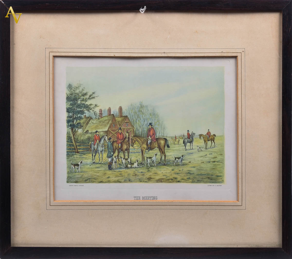 Quatro gravuras inglesas, representando caça a raposa. Med. 23 x 33. - foto 1 de 3