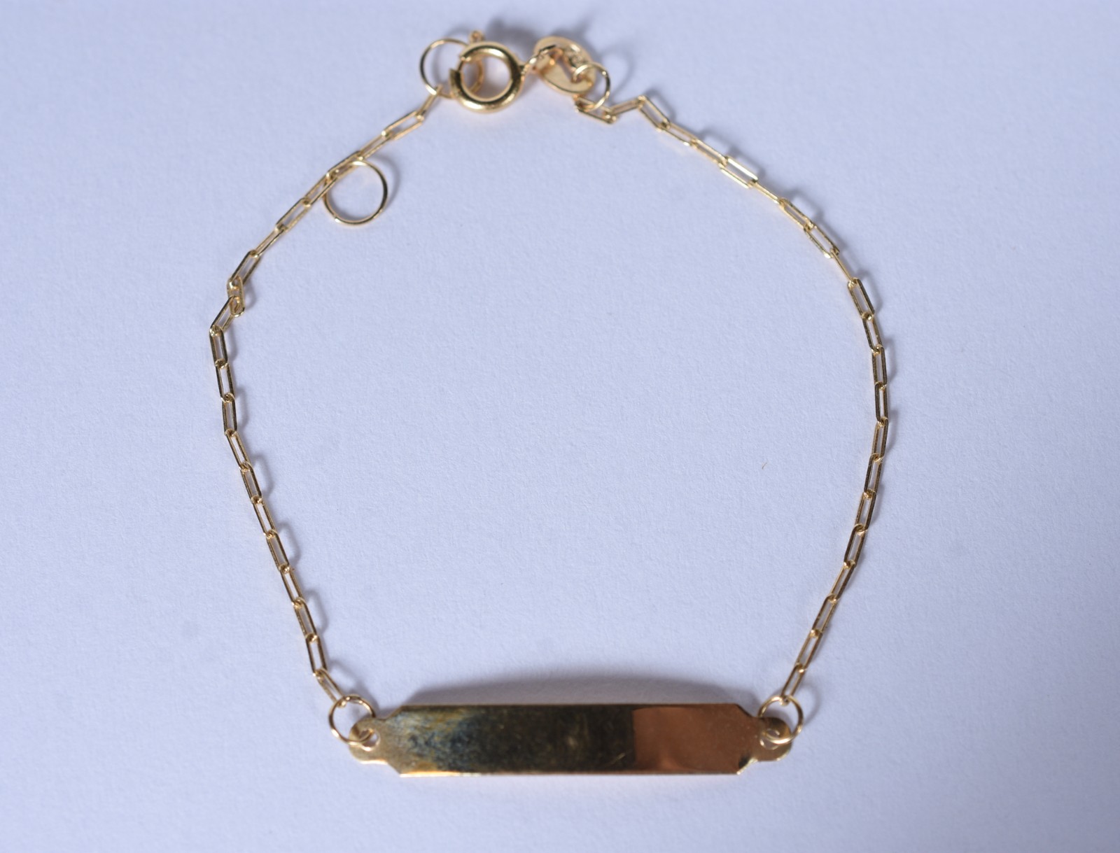 Pulseira para criança de ouro 18 k, contraste 750 com chapinha para... - foto 3 de 5