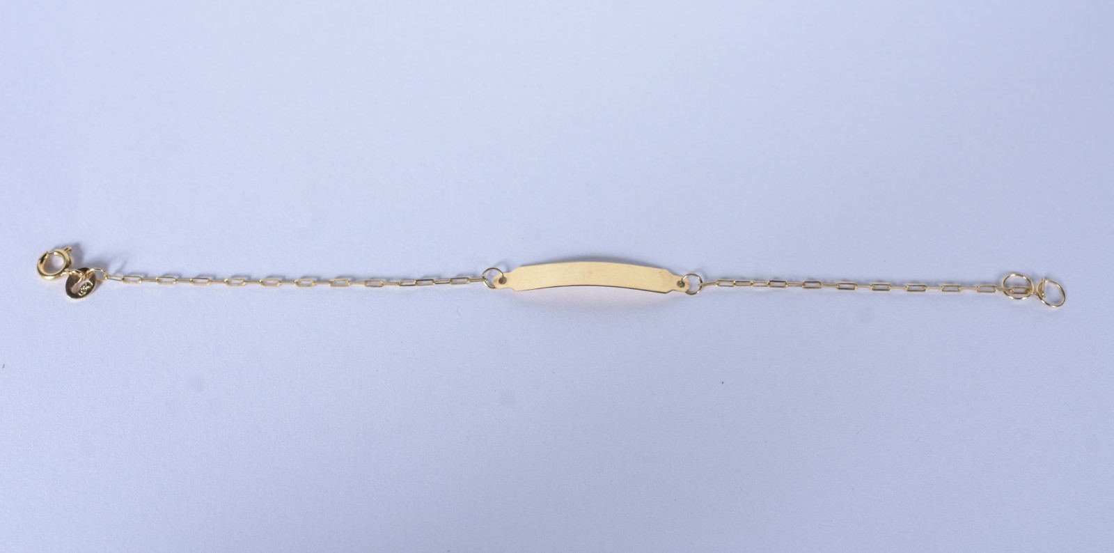 Pulseira para criança de ouro 18 k, contraste 750 com chapinha para... - foto 1 de 5