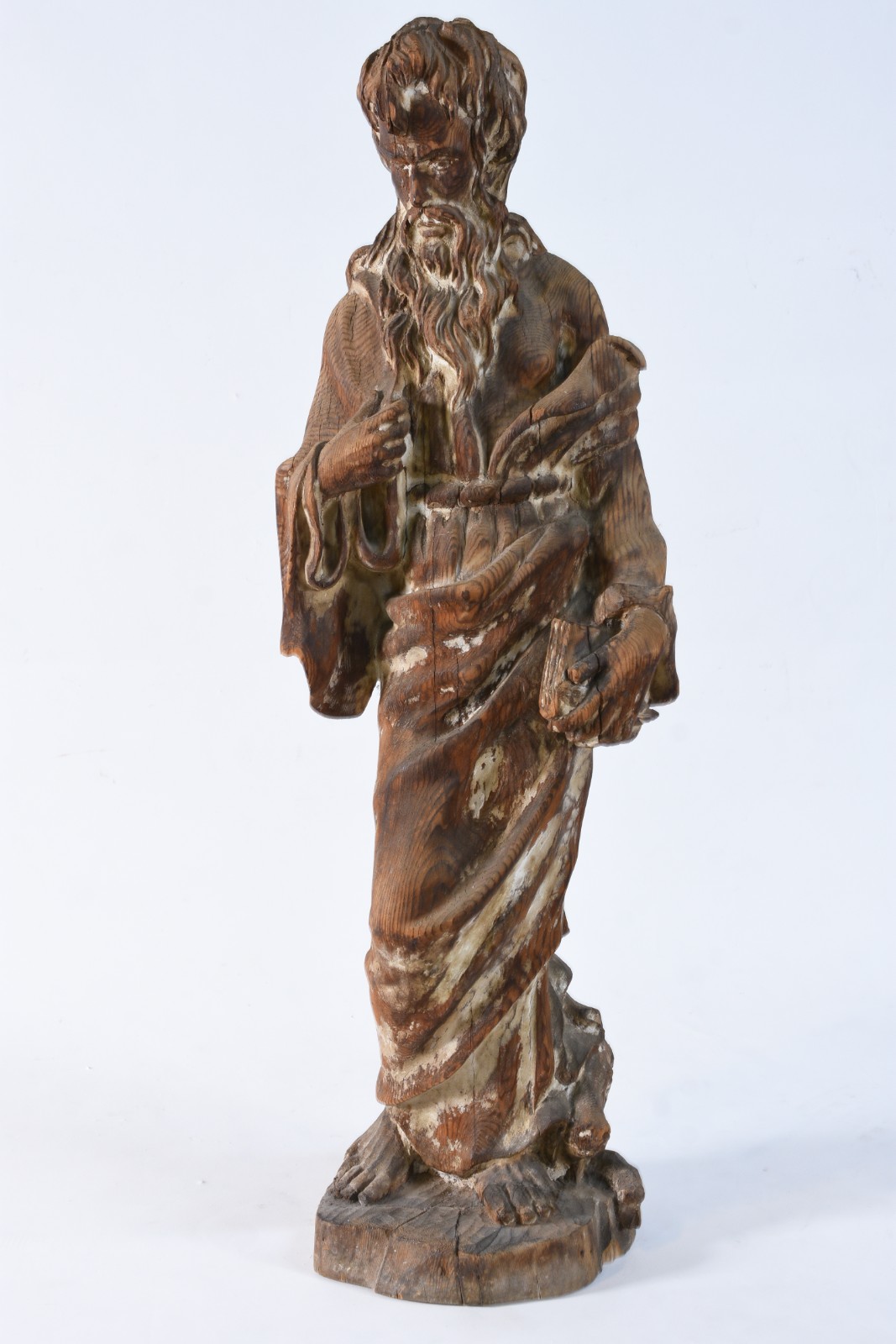 São Lucas Evangelista - Grande e antiga imagem de madeira entalhada... - foto 1 de 9