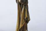 Dominique Alonzo (1910-1930),  - Escultura de bronze e marfim representando Sagrado Coração, base de ônix. ETLING, Paris na base.