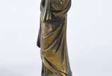 Dominique Alonzo (1910-1930),  - Escultura de bronze e marfim representando Sagrado Coração, base de ônix. ETLING, Paris na base.