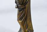 Dominique Alonzo (1910-1930),  - Escultura de bronze e marfim representando Sagrado Coração, base de ônix. ETLING, Paris na base.