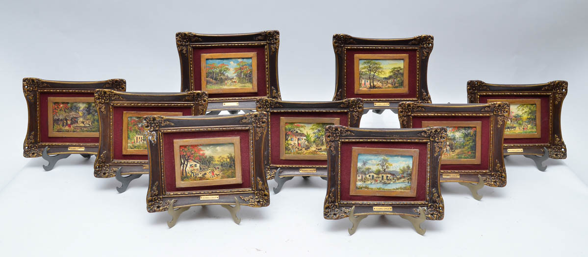 ISABEL CRUZ - Conjunto com 9 miniaturas de paisagens rurais - osm - 8...