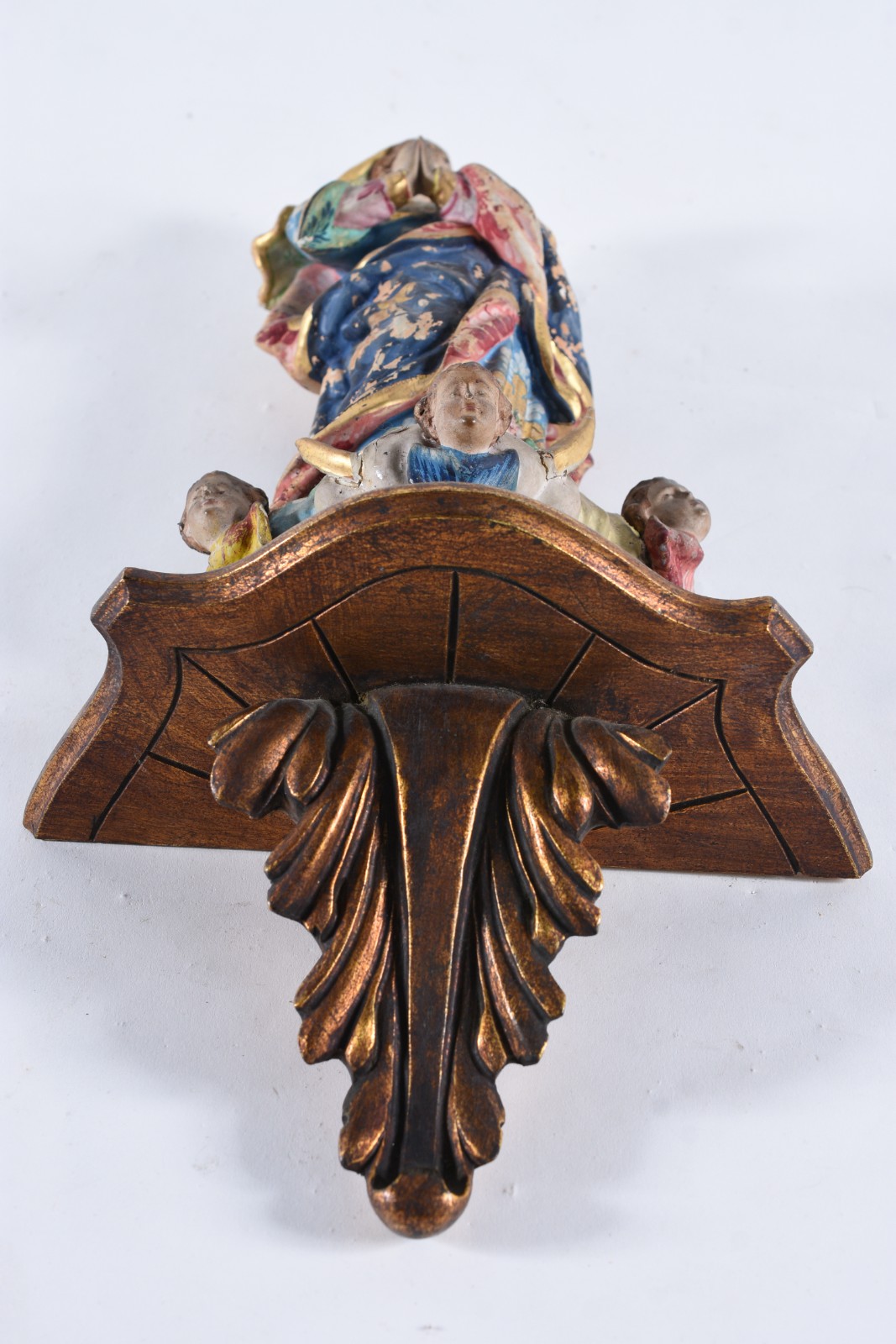Nossa Senhora - Imagem de madeira policromada e realces dourados... - foto 5 de 9