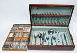 Faqueiro Hercules inox, comp.de 12 garfos, 12 c... - Faqueiro Hercules inox, comp.de 12 garfos, 12 colheres e 12 facas grandes; 12 garfos, 11 colheres e 12 facas de sobremesa; 12 facas e 12 garfos ...