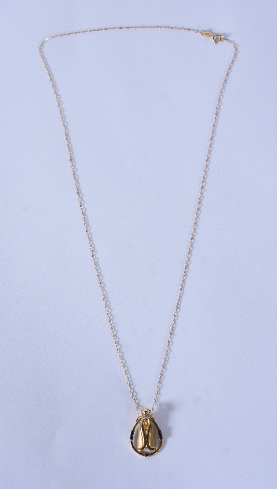 Colar de ouro 18 k, contraste 750 com pendente de Nossa Senhora... - foto 3 de 6