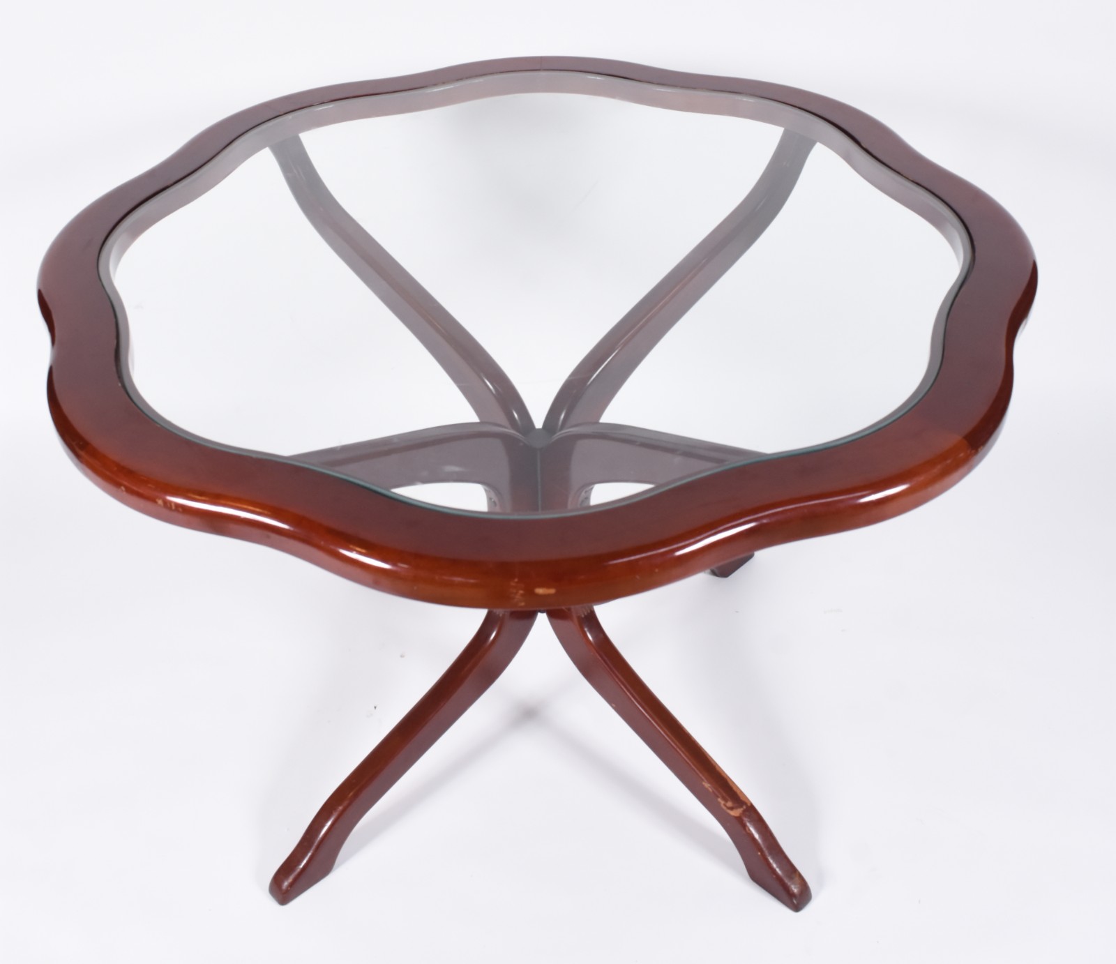 Mesa de jantar de madeira nobre, tampo recortado com parte central de... - foto 2 de 9