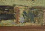 LAFAYETTE REGO, Paisagem com casas - Óleo sobre madeira.