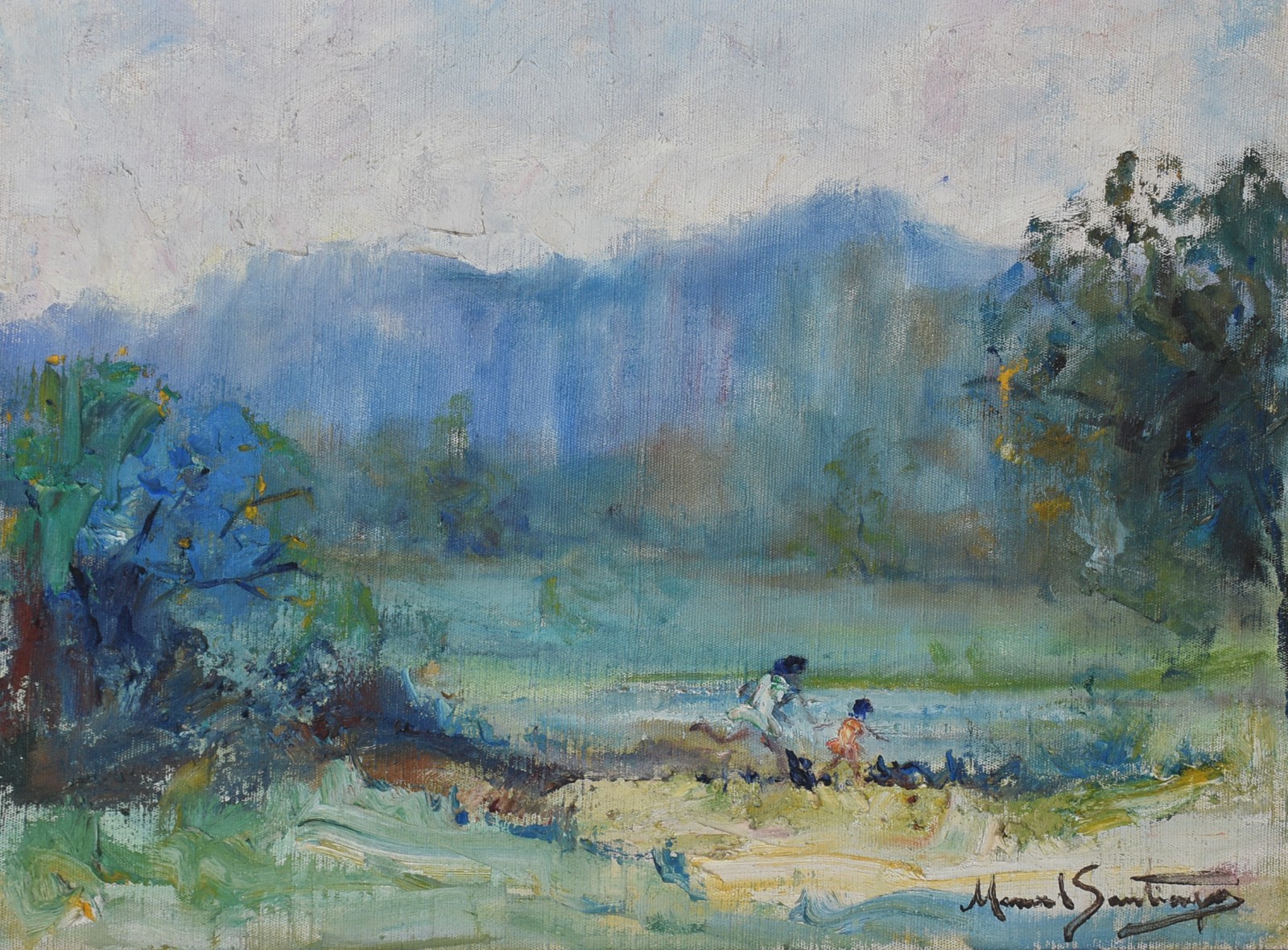Manoel Santiago (1897-1987), Paisagem com figuras - foto 1 de 4