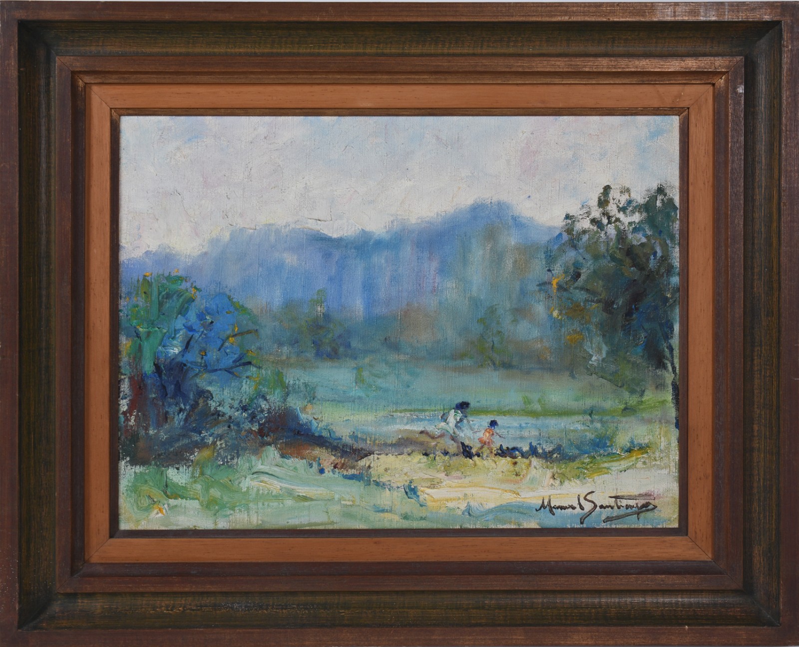 Manoel Santiago (1897-1987), Paisagem com figuras - foto 2 de 4