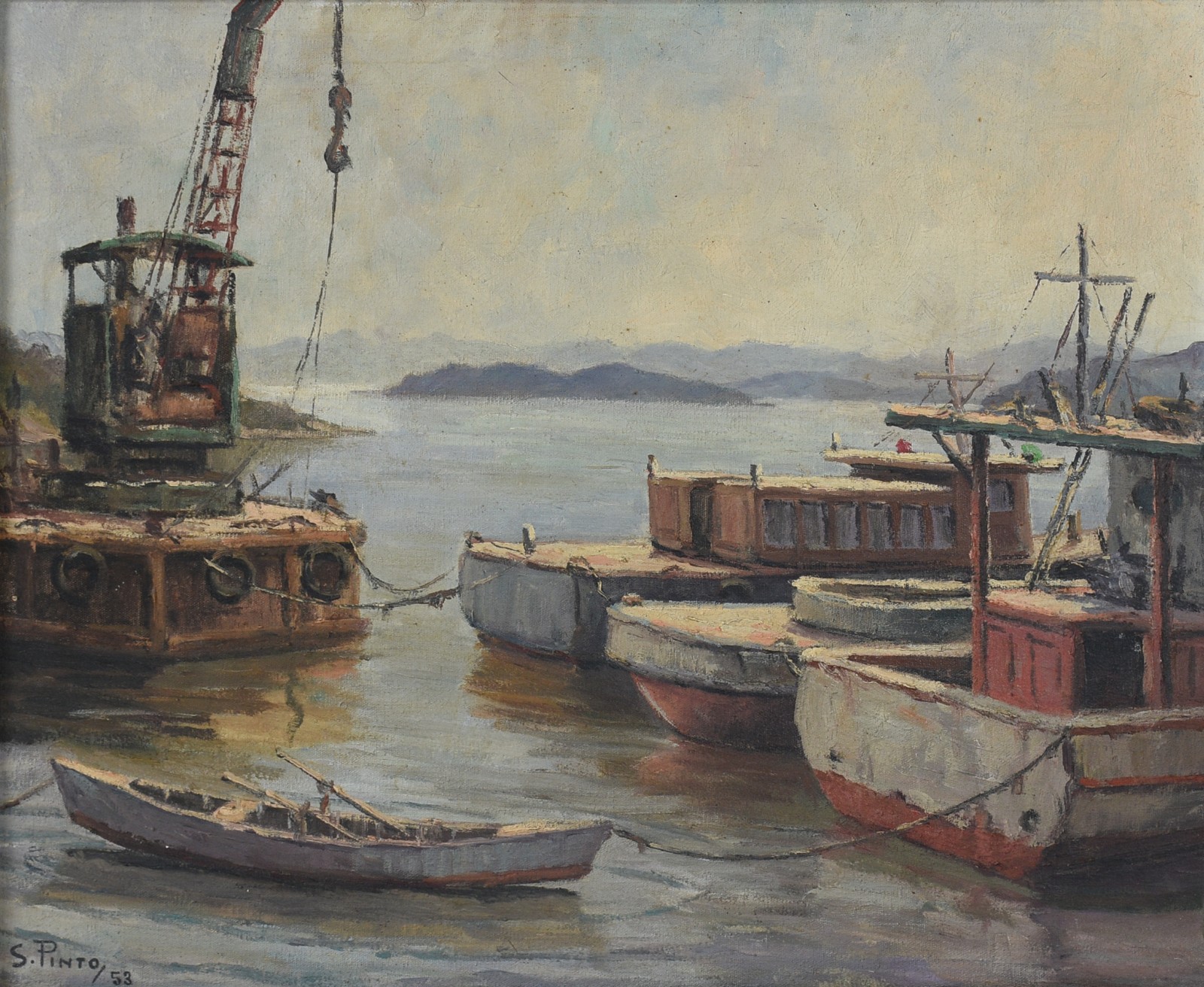 Sylvio Pinto (1918-1997), Marinha com Barcos - foto 1 de 4