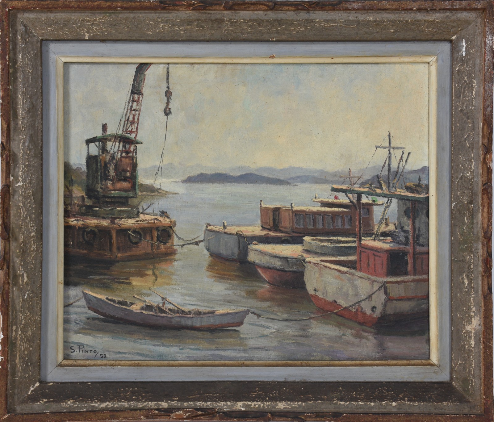 Sylvio Pinto (1918-1997), Marinha com Barcos - foto 2 de 4