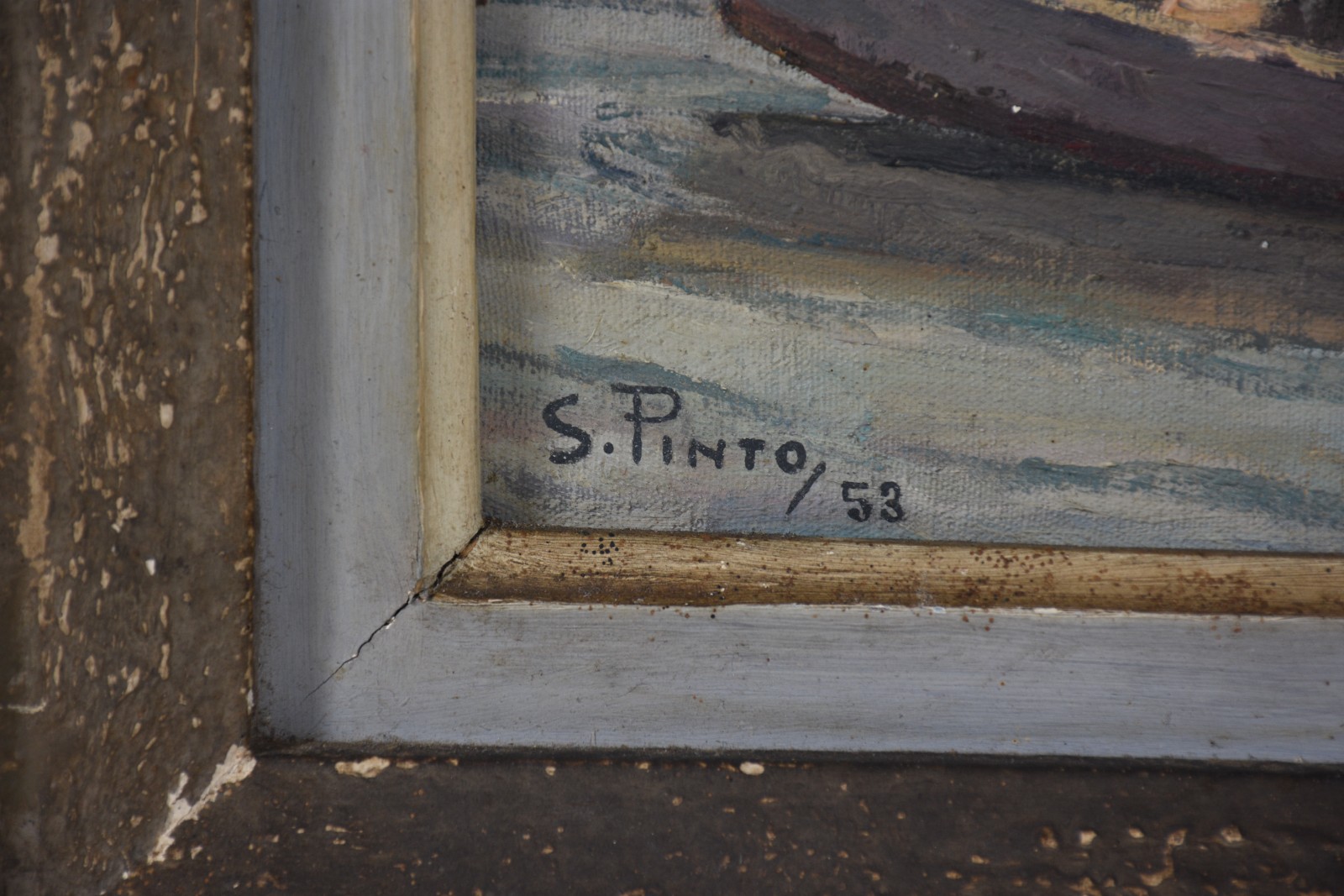 Sylvio Pinto (1918-1997), Marinha com Barcos - foto 3 de 4