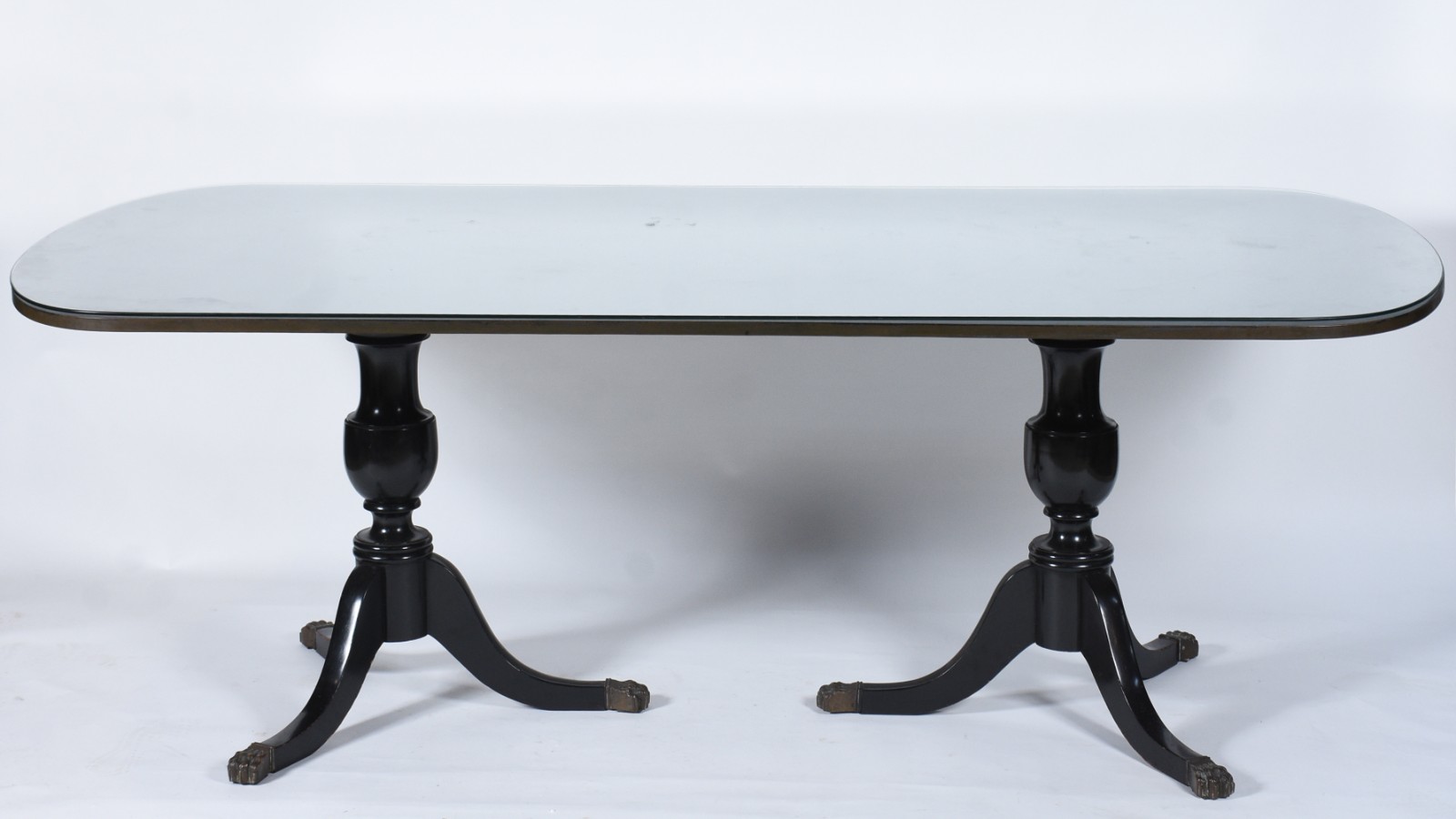 Mesa de jantar de madeira nobre com lacca negra, base em duplo... - foto 2 de 11