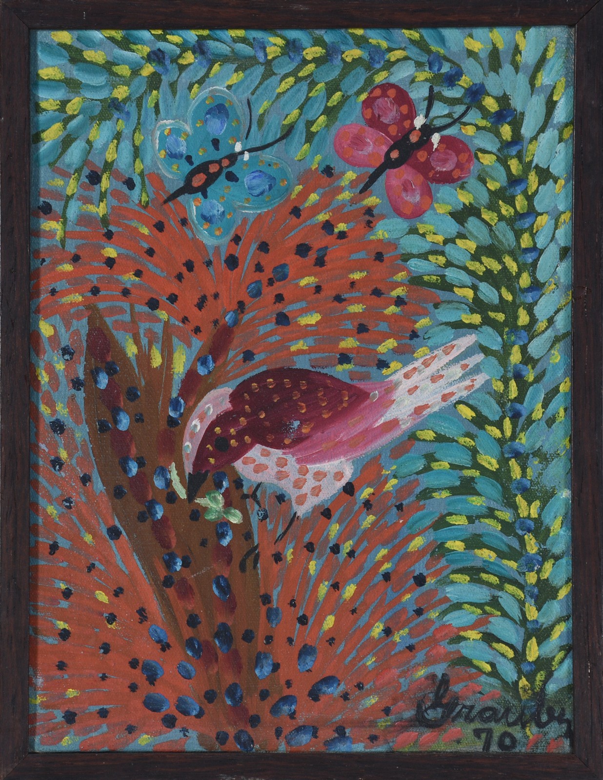 Grauben  (1889-1972), Pássaro e borboletas - foto 2 de 4