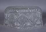 Centro de mesa de cristal tcheco lapidado, feit... - Centro de mesa de cristal tcheco lapidado, feitio oitavado. Lascado na base.