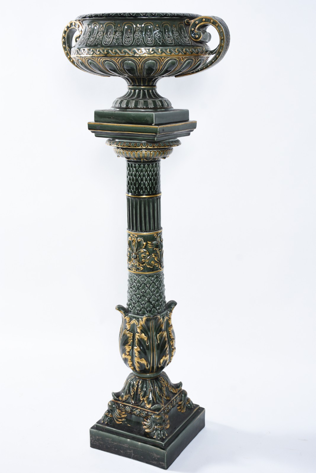 Coluna com cachepot na forma de grande taça, em porcelana francesa na... - foto 3 de 10