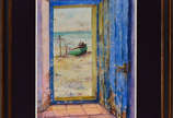ASSINATURA NAO IDENTIFICADA - Porta e barcos - ... - ASSINATURA NAO IDENTIFICADA - Porta e barcos - aquarela - 30 x 22.