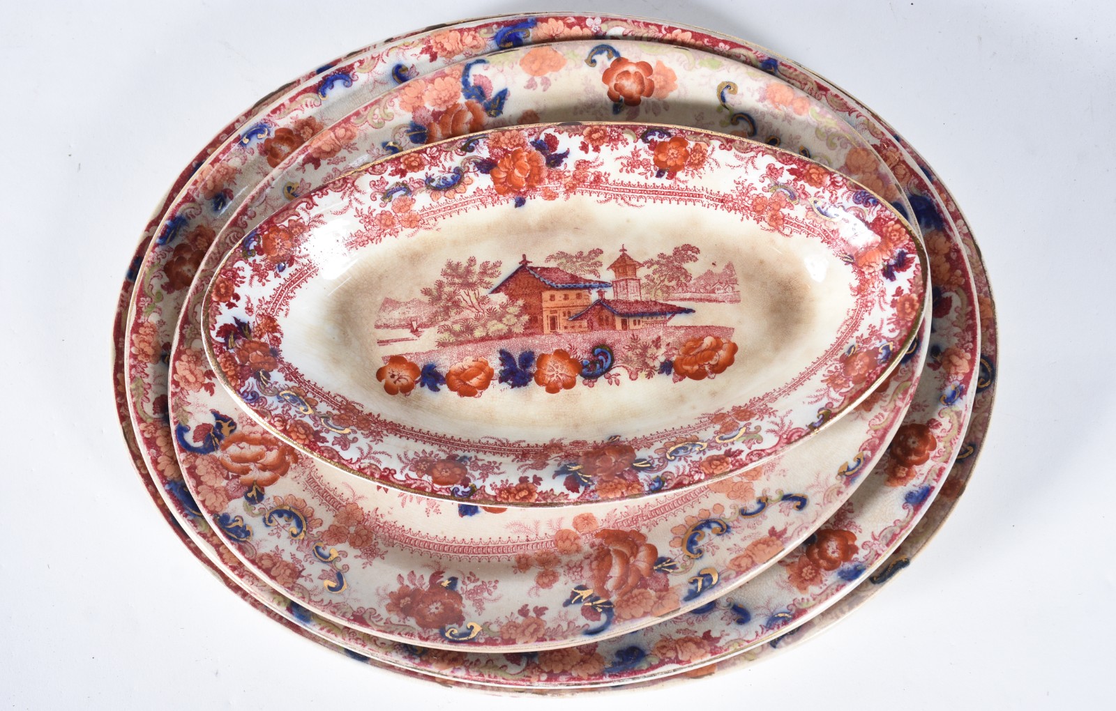 Serviço de jantar de faiança decoração ao gosto oriental com paisagem... - foto 4 de 7