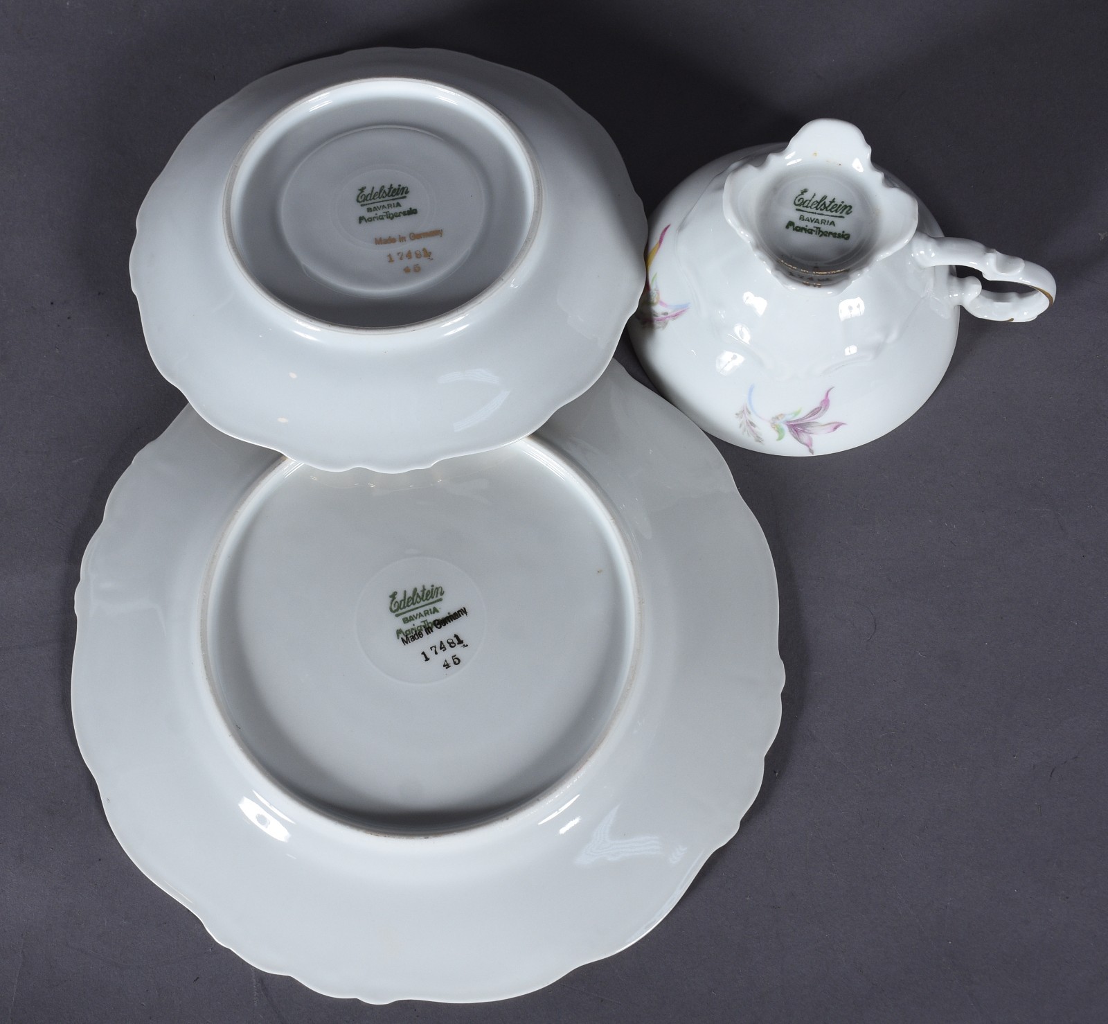 Serviço de chá de porcelana alemã da Bavaria, decoração floral em... - foto 4 de 6