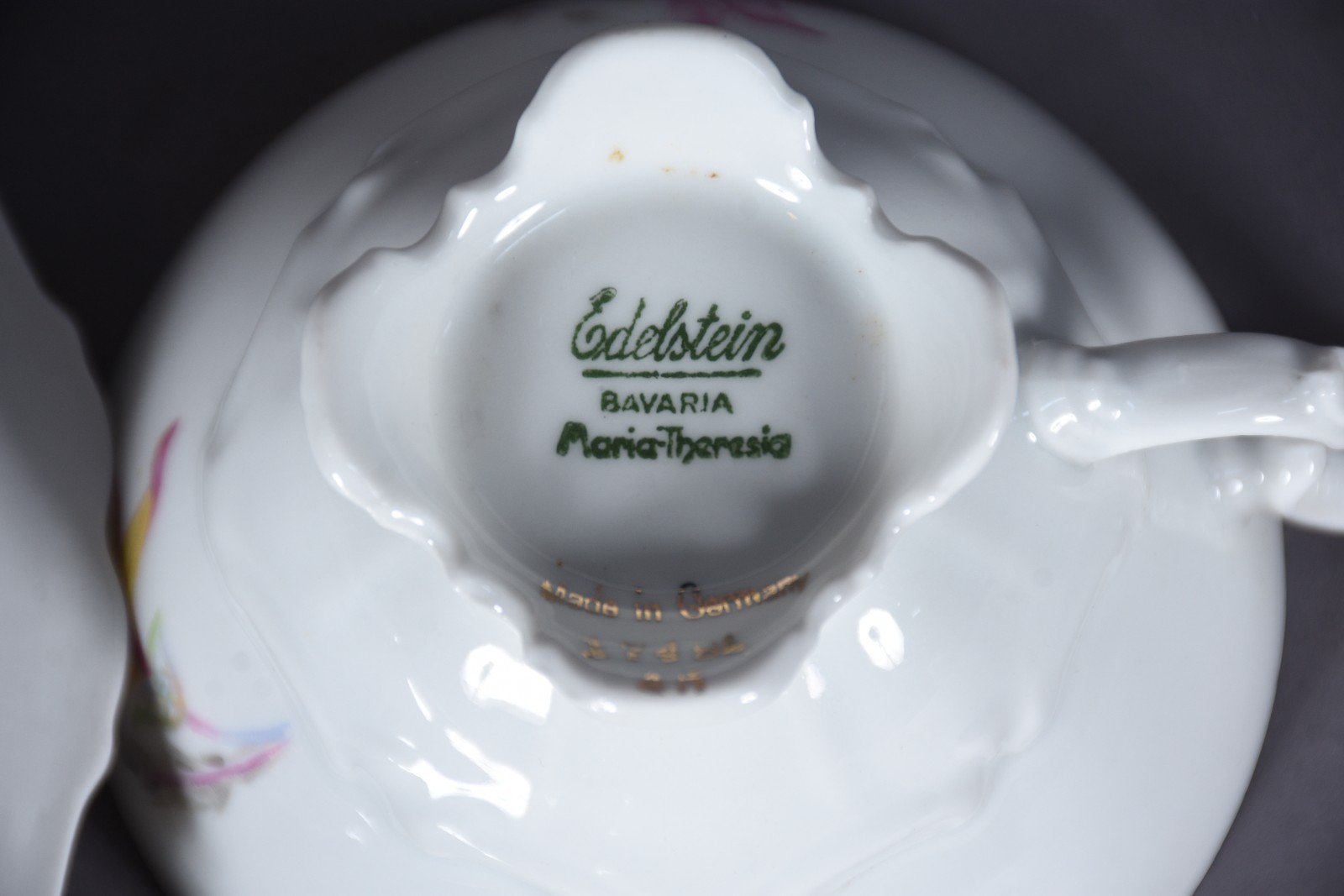 Serviço de chá de porcelana alemã da Bavaria, decoração floral em... - foto 5 de 6