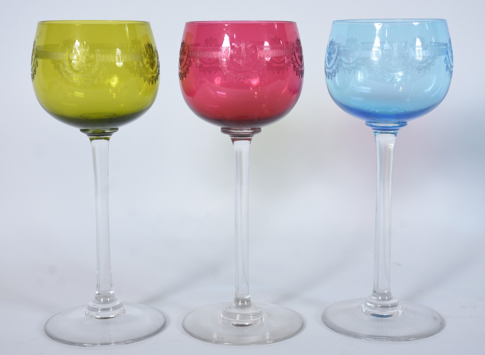 Seis cálices para vinho de cristal frances Saint Louis, lavrado em... - foto 3 de 4