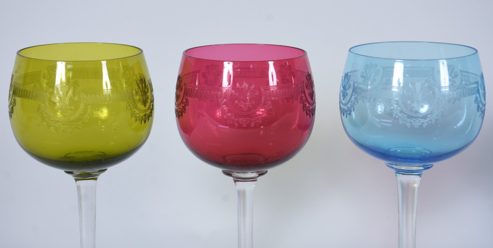 Seis cálices para vinho de cristal frances Saint Louis, lavrado em... - foto 4 de 4
