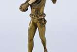 Georges OMERTH (1895/1925),  - Escultura de bronze e marfim representa figura com bandolim.