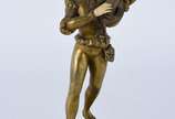 Georges OMERTH (1895/1925),  - Escultura de bronze e marfim representa figura com bandolim.