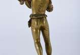 Georges OMERTH (1895/1925),  - Escultura de bronze e marfim representa figura com bandolim.
